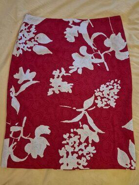 100% Cotton Skirt ,Talbots , size 6. Red/White